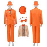 Dumb and Dumber Suit Lloyd Christmas Cosplay Costume Halloween Men Orange Suit
